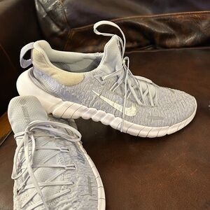 Nike Light Gray and White Running Shoes